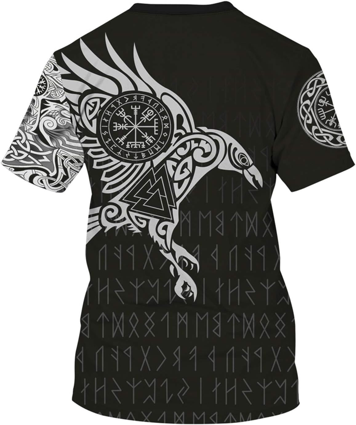 Men'S Vikings T Shirt Tops Novelty 3D Print Norse Mythology Pullover Tee