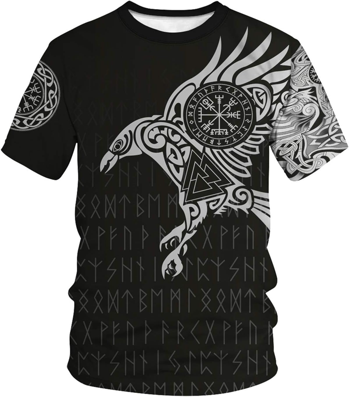 Men'S Vikings T Shirt Tops Novelty 3D Print Norse Mythology Pullover Tee